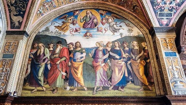 Perugino-freske i Collegio del Cambio i Perugia